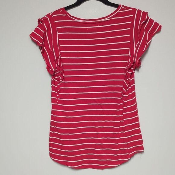 Maurices Red with White Stripe Flutter Sleeves - Picture 3 of 4